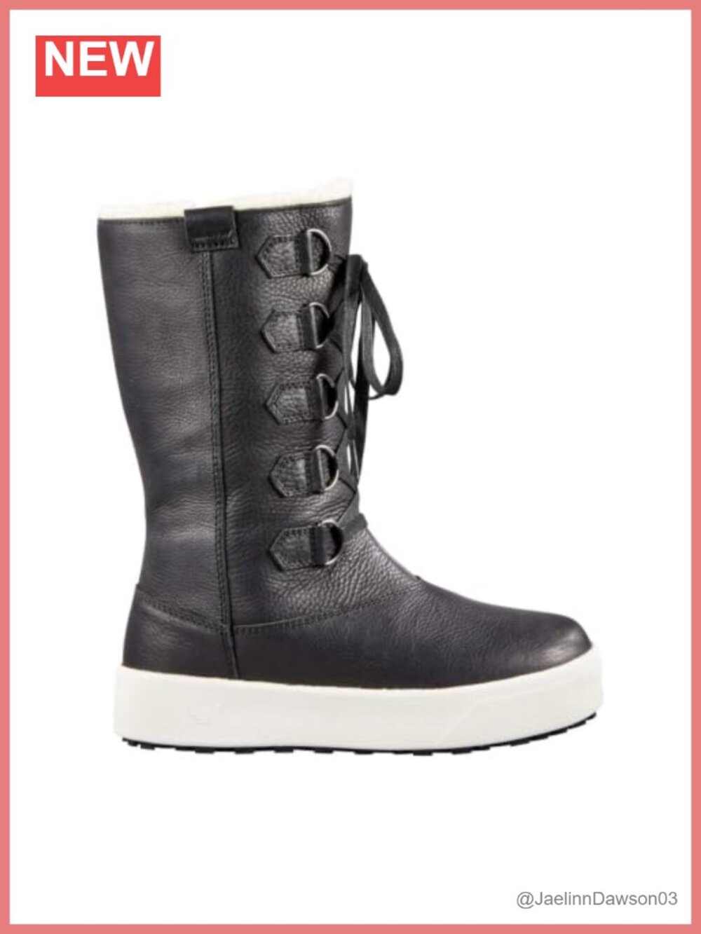 Waterproof Insulated Tall Winter Snow Boots Leather Wool Lined Slip-Resistant